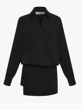 Rumored SHIRT DRESS | BLACK Satin Sz S NWT